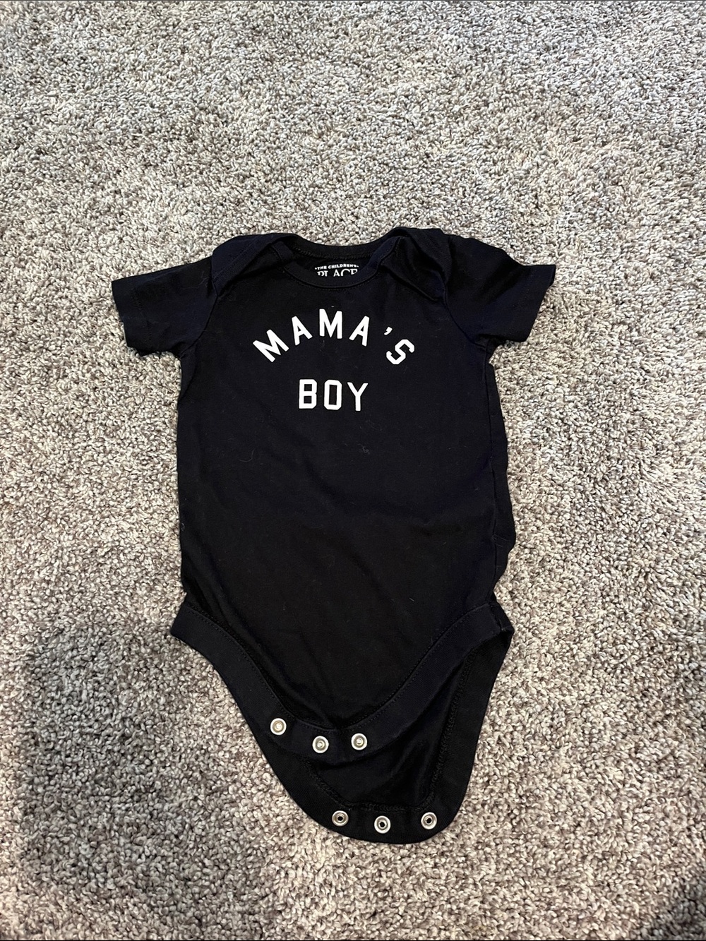 The Children's Place Black "Mama's Boy" One-Piece Bodysuit